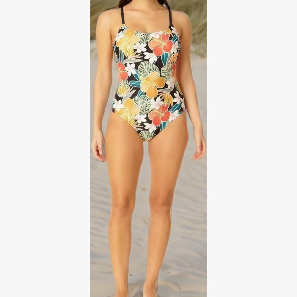 Hurley Floral Women’s One Piece Swimsuit size Medium